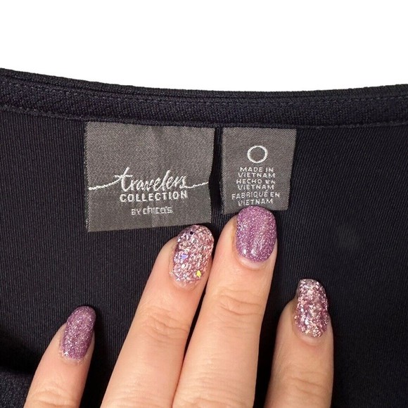 Chico’s Travelers Faux Suede Color Block Cardigan Size Small - Picture 6 of 11